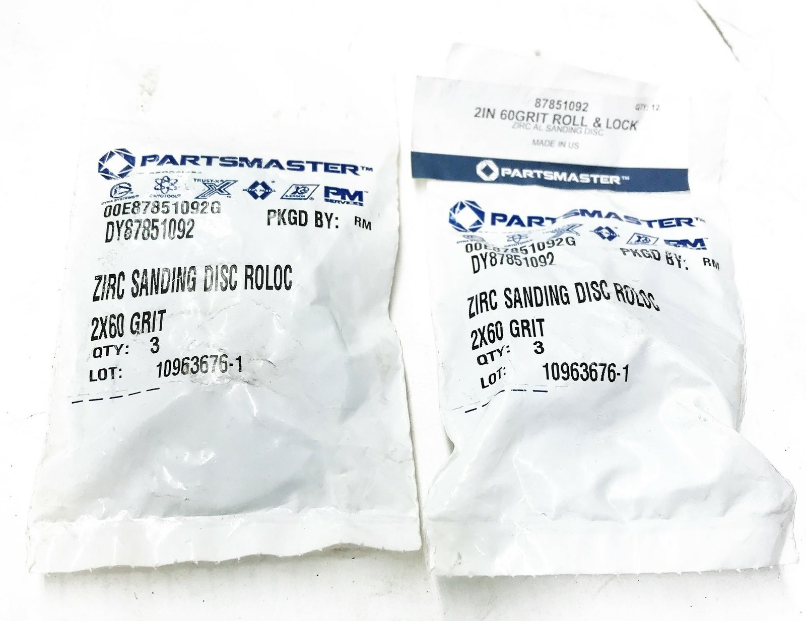Partsmaster 2″ Quick Change 60 Grit Sanding Disc DY87851092 [Lot of 6] NOS