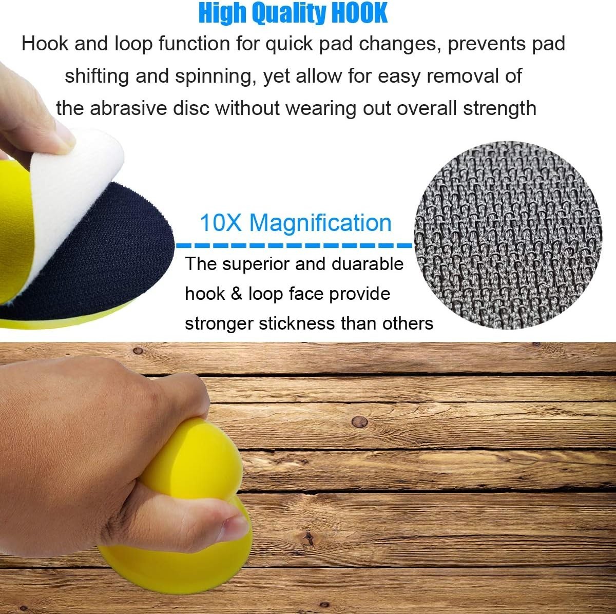 2 Pack 3″ Round Hand Sanding Blocks For 3 Inc Hook And Loop Discs Ideal For Wood