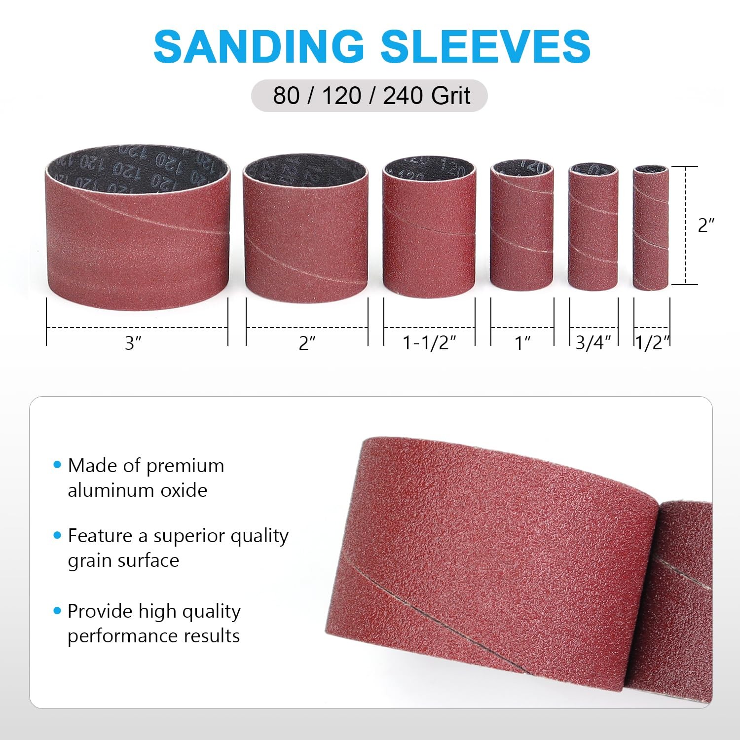 2 PCS Drill Press Sanding Spindle Sander Drum Kit Tool Accessories Woodworking