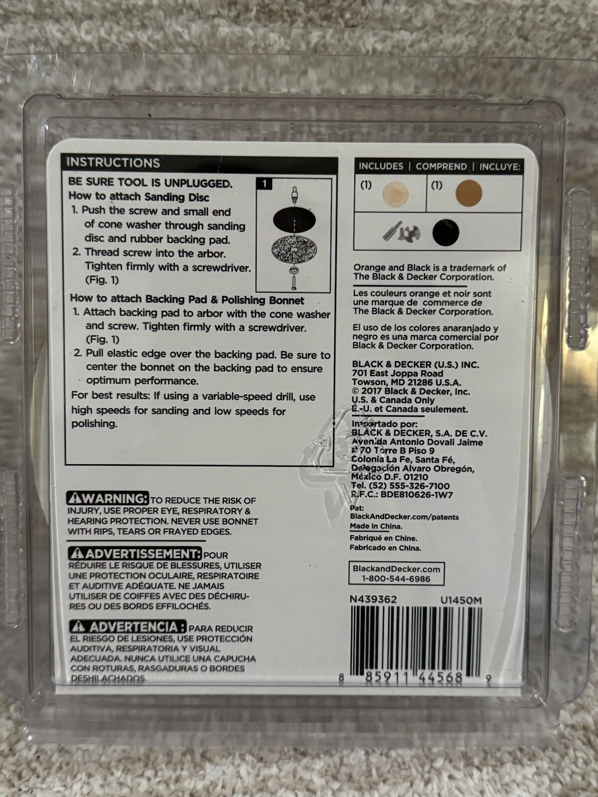 Brand New! BLACK & DECKER 5″/127MM DRILL SANDING AND POLISHING KIT