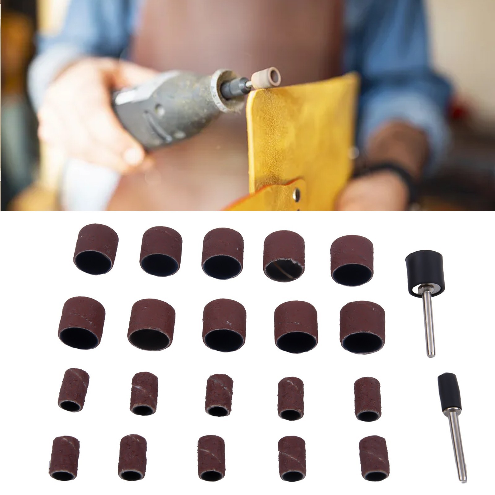 Power Tool Sanding Drum Kit Extension Rod Workshop Equipment 22Pcs Set