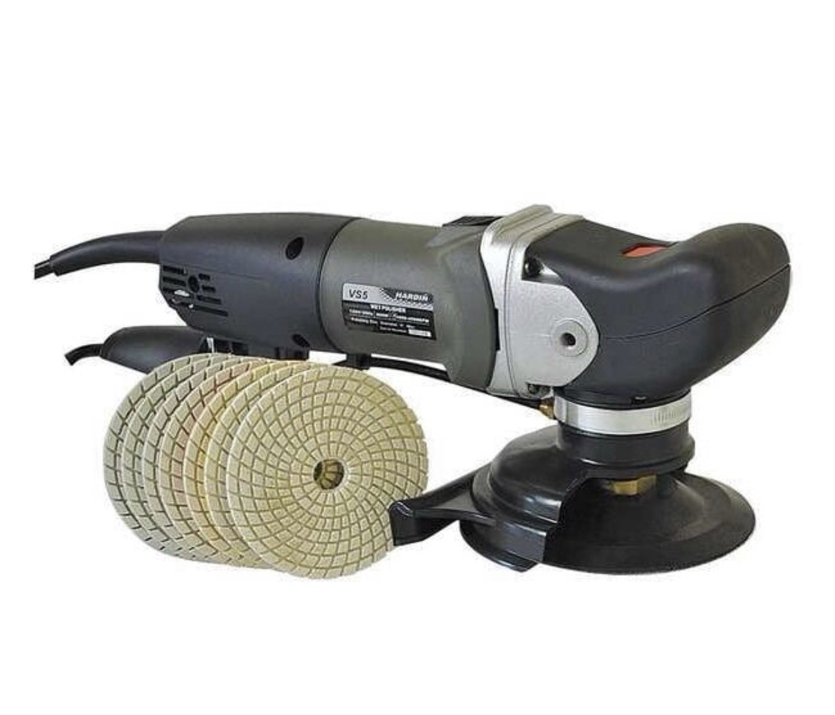 Hardin Wet Polisher/sander with 7pc 4in Diamond Polishing Pads 50-3000 Grit