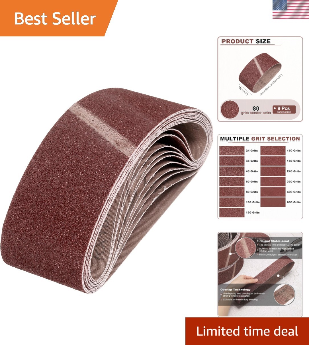 Durable Aluminum Oxide 4×21 Inch Sanding Belts – Ideal for Woodworking & Metal