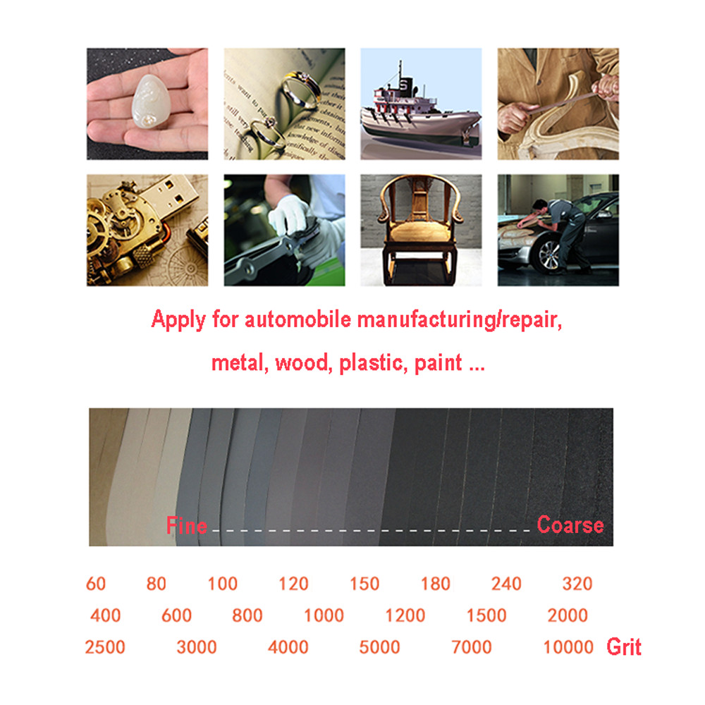 230 x 280mm Wet Dry Paper Sandpaper Sanding Paper Mixed Grade 60 Grit-10000 Grit