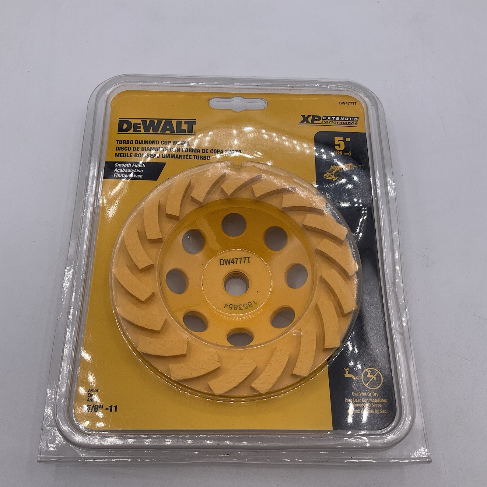 DEWALT DW4777T Turbo Diamond Cup 5 Inch Grinding Wheel – Yellow NEW
