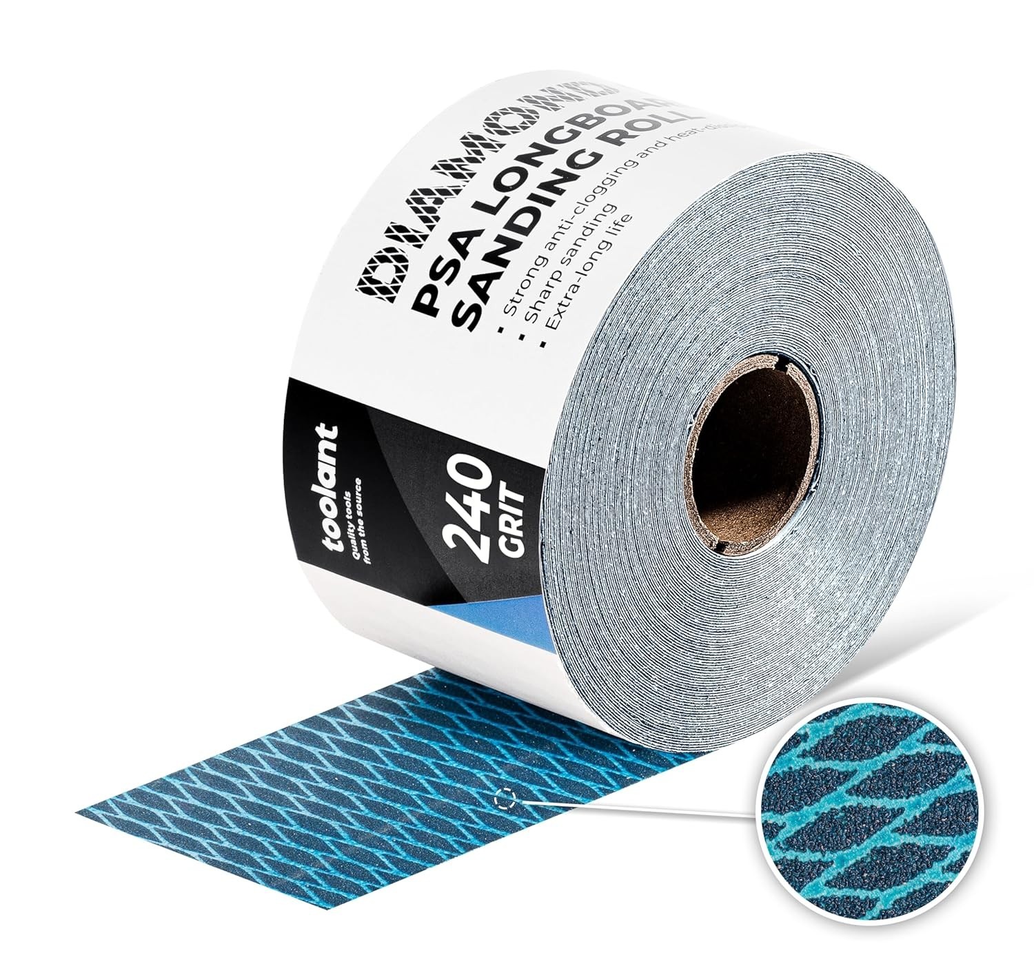 Rollo de papel de lija de grano 80 con forma de diamante, autoadhesivo. neuvo.