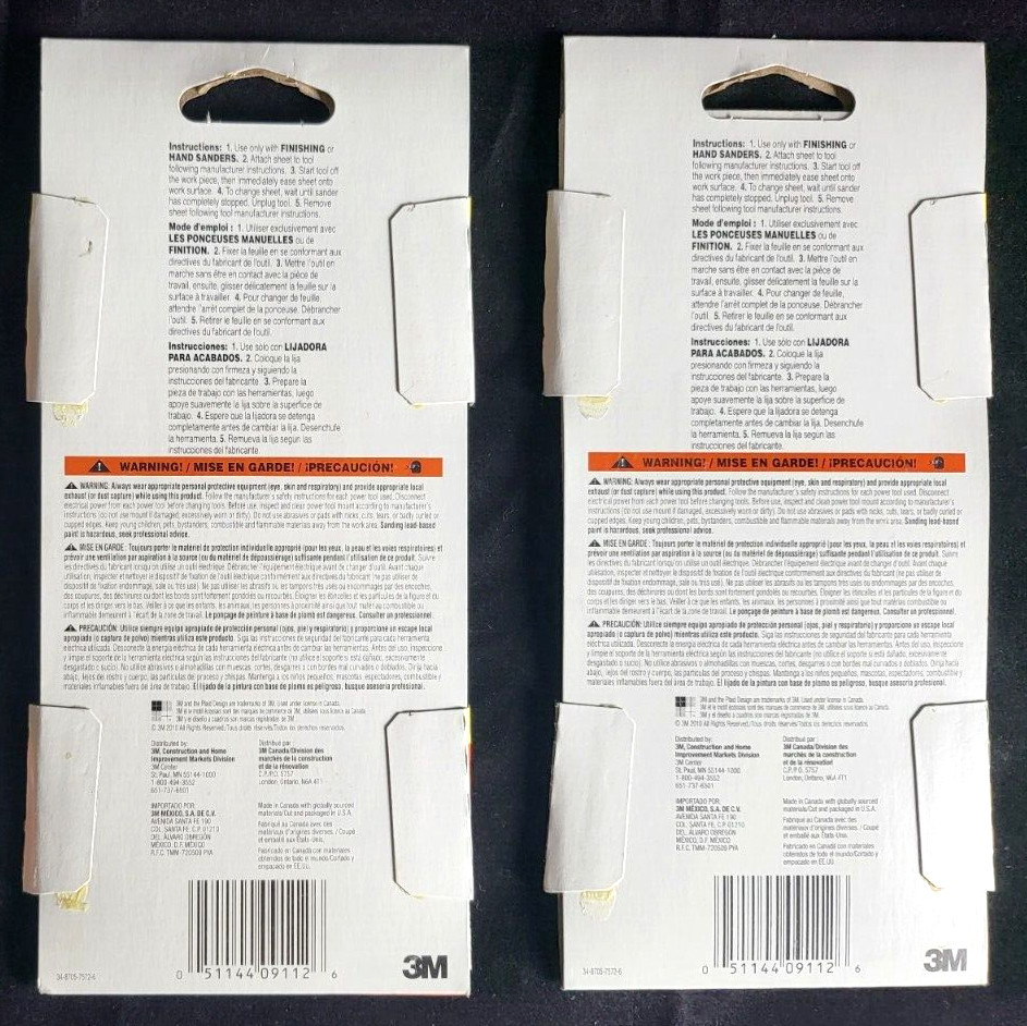 3M 9112DC-NA 5 Sheets Fine Finishing Sander Sheets Adhesive Back 2 Pack