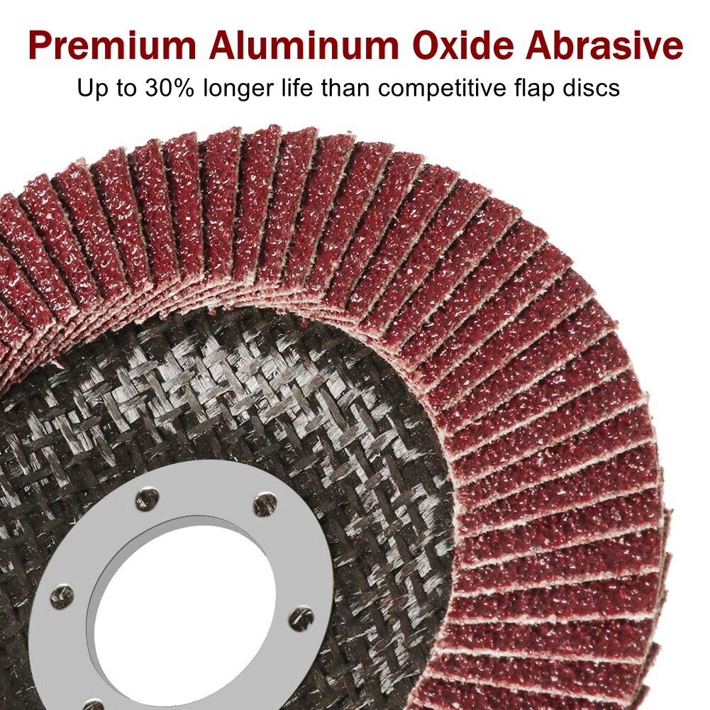 40 PCS 4.5 Inch 40 60 80 120 Grit Assorted Grinding Discs 115mm AO Flap Discs