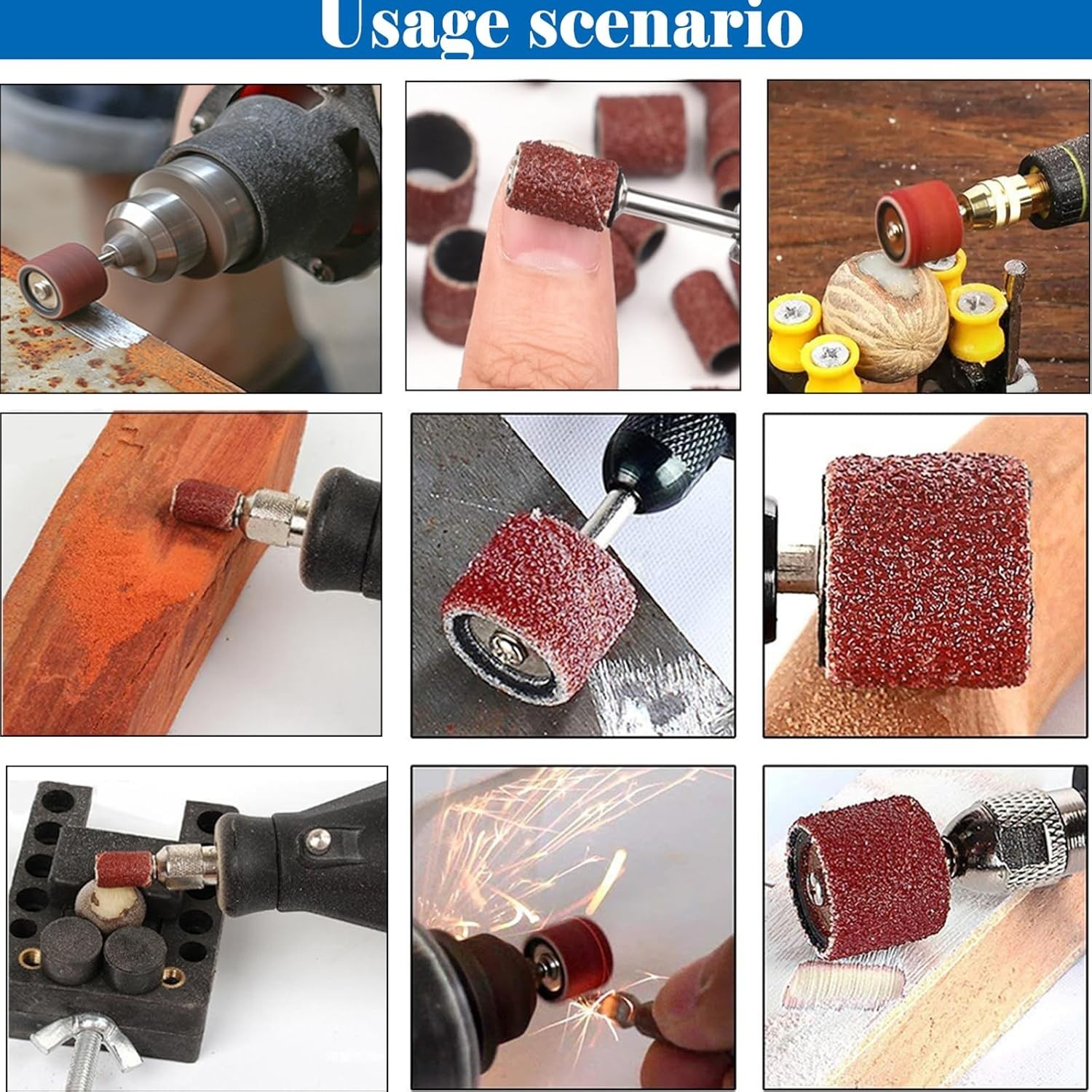 432-Piece Sanding Drums Kit with 6 Grits & 24 Mandrels for Ultimate Flexibility