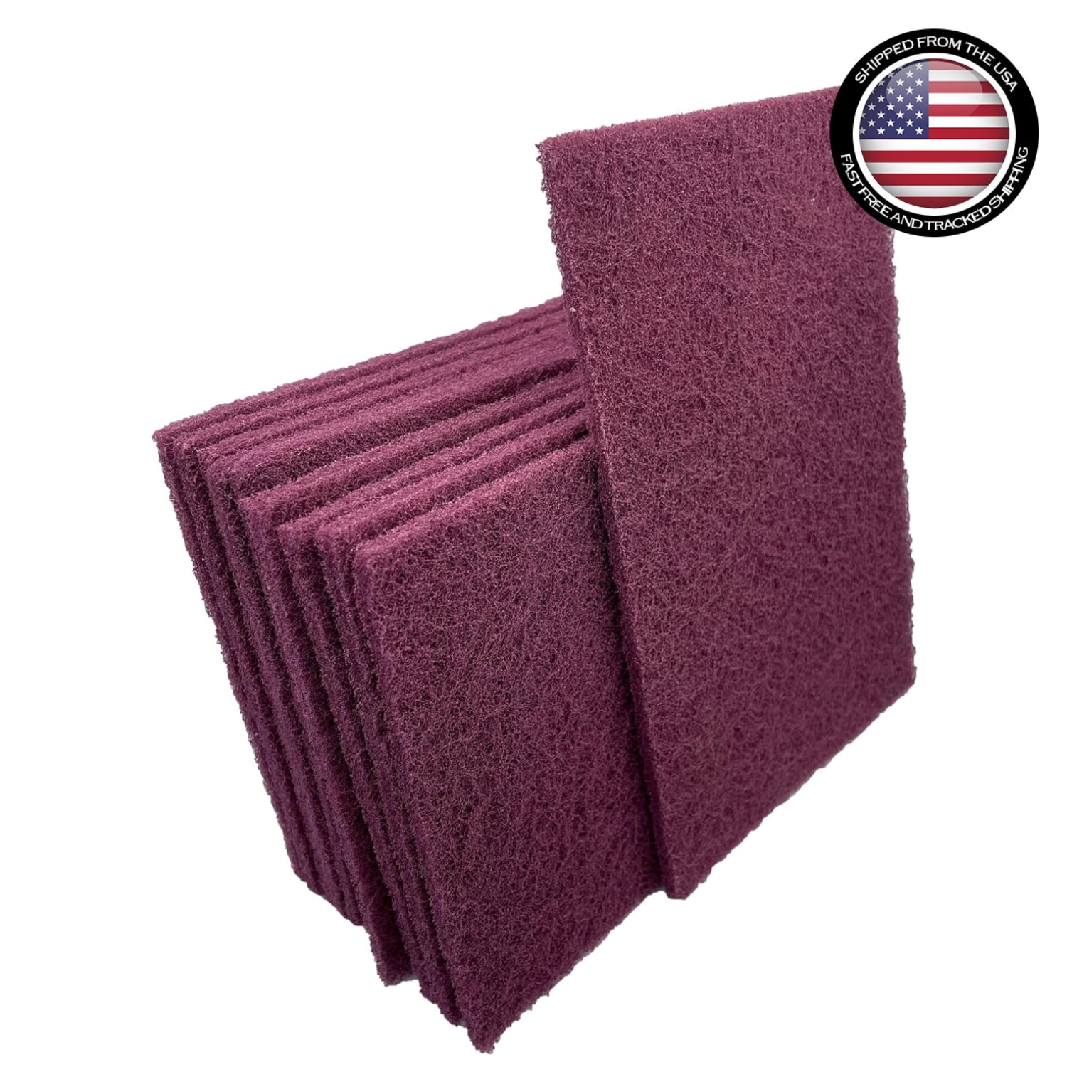 Efficient 10-Pack Maroon 6″ x 9″ Hand Pads – Non-Woven for Finishing & Cleaning