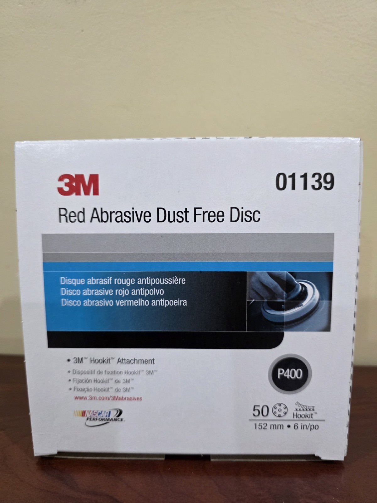 3M 01139 Red Abrasive Dust Free Sanding Discs P400 152mm 6in 50 Pack