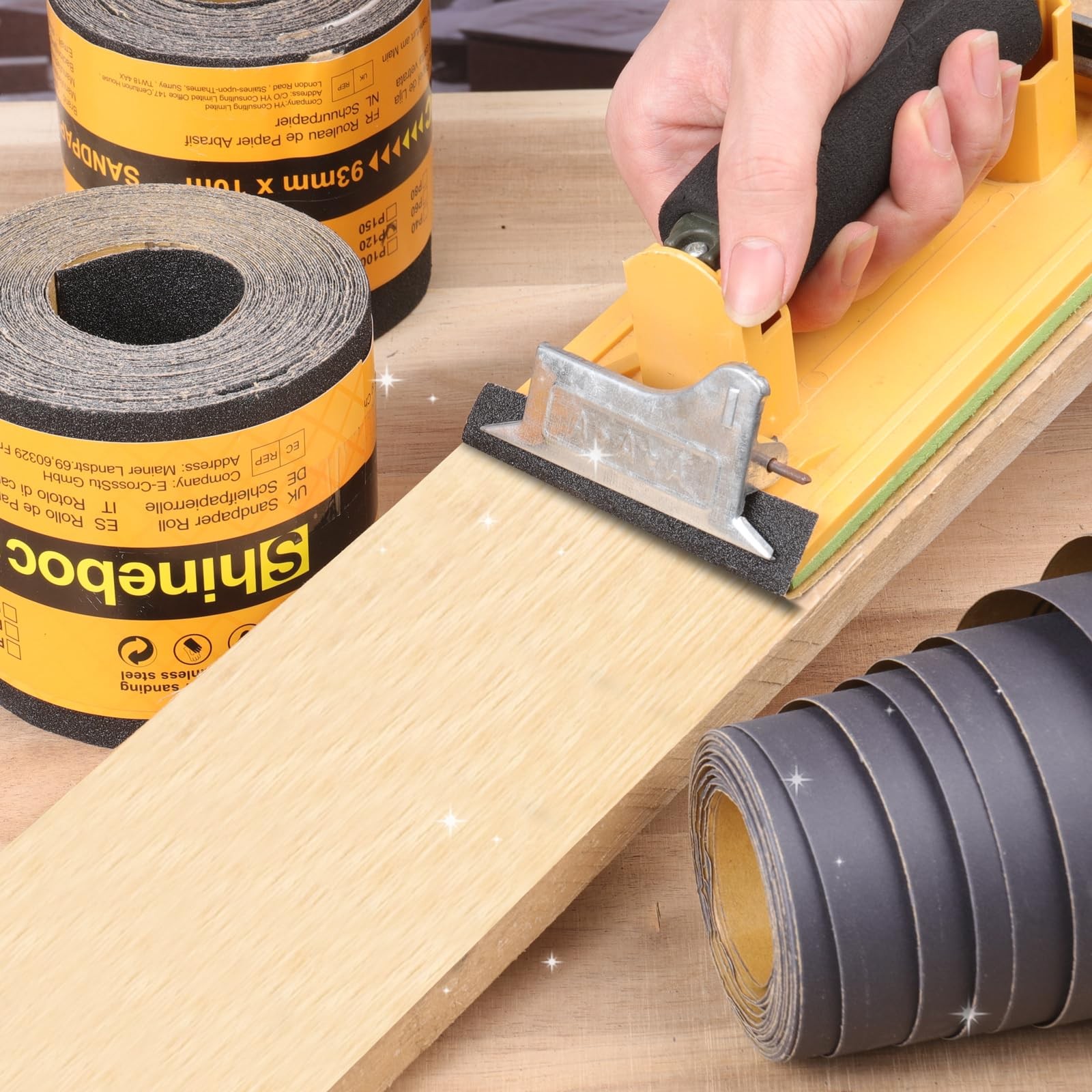 Shineboc 2000 Grit Sandpaper Roll, 3-2/3″ Wide 11 Yard Wet 3.6 inch, Black