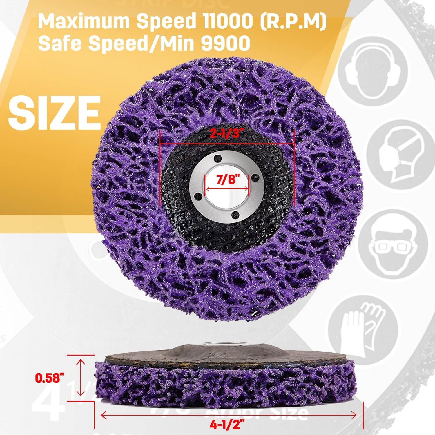 Rust Oxidation Paint Stripping Wheel 10 Pack for Angle Grinder 4.5 Inch Discs