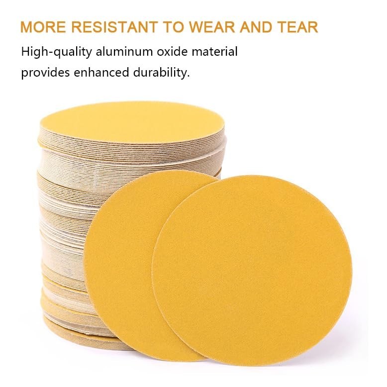 6″ Inch 80-220 Grit 100-PACK DA Sanding Disc PSA Sandpaper Roll – Sticky Back