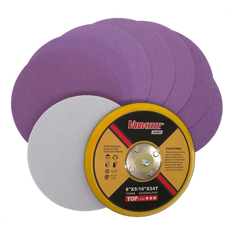 6 Inch 150mm Flocking Purple Sandpaper Disc 60~10000 Grit Wet And Dry Hook &Loop