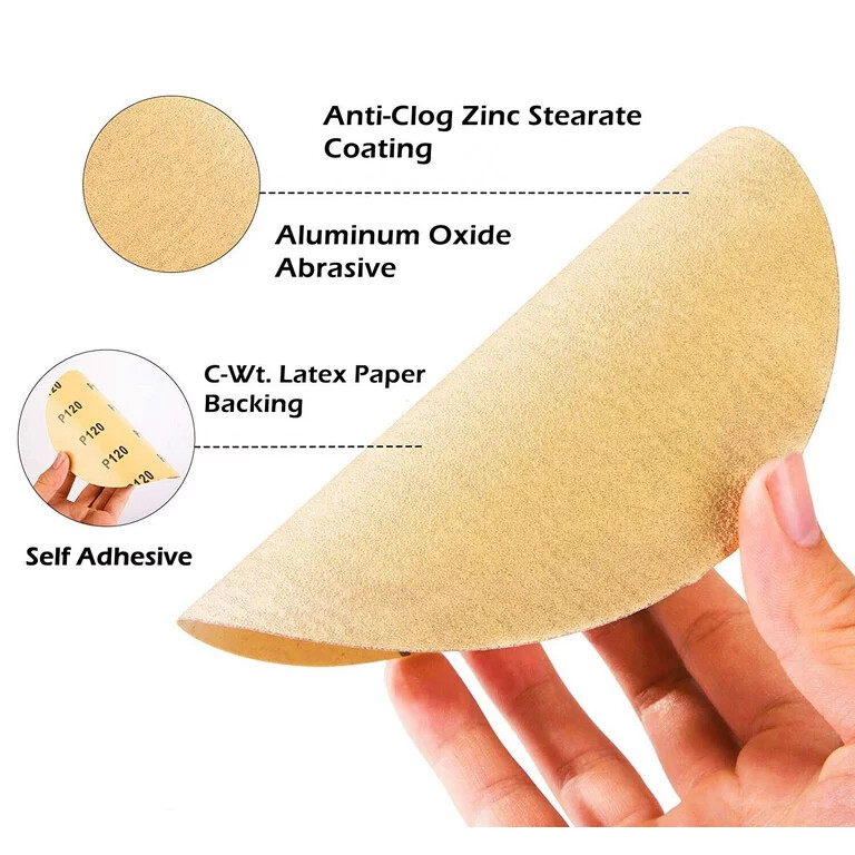 6 inch Sanding Disc Sandpaper 100 Sticky Back 60-800 Grit Sand Paper Assorted PK