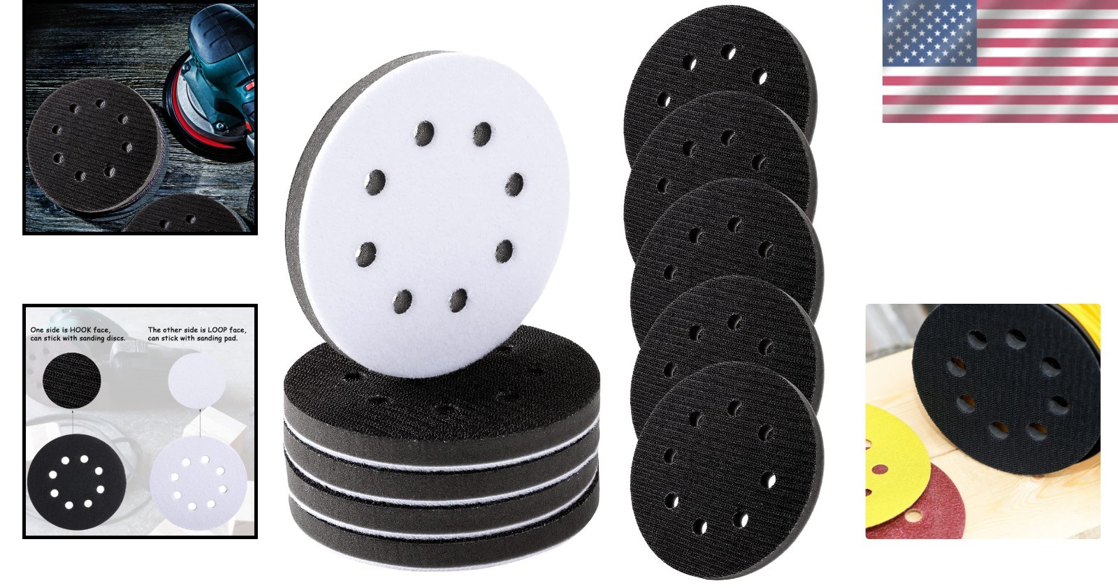 10 Pack 5-Inch Hook and Loop Foam Sanding Pads for Orbital Sanders – Super Fine