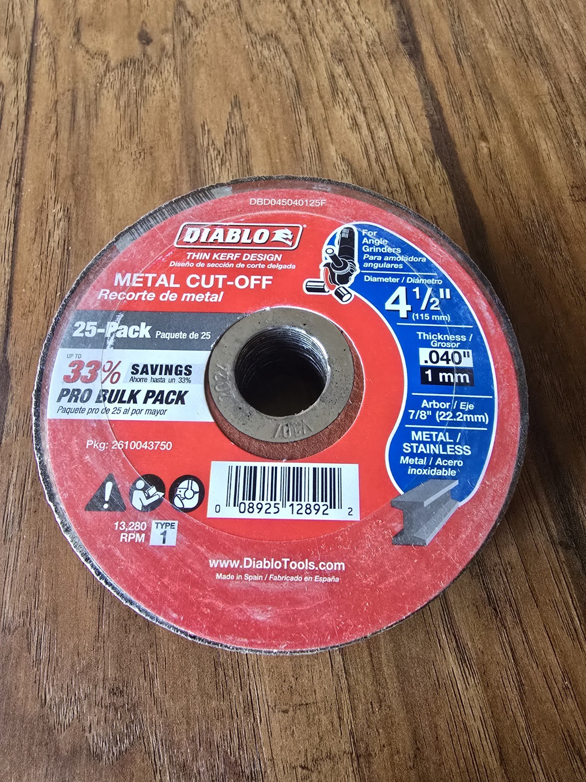 Diablo 4-1/2″ x .040″ Thin Kerf Metal/Stainless Angle Grinder Cut-Off Wheels