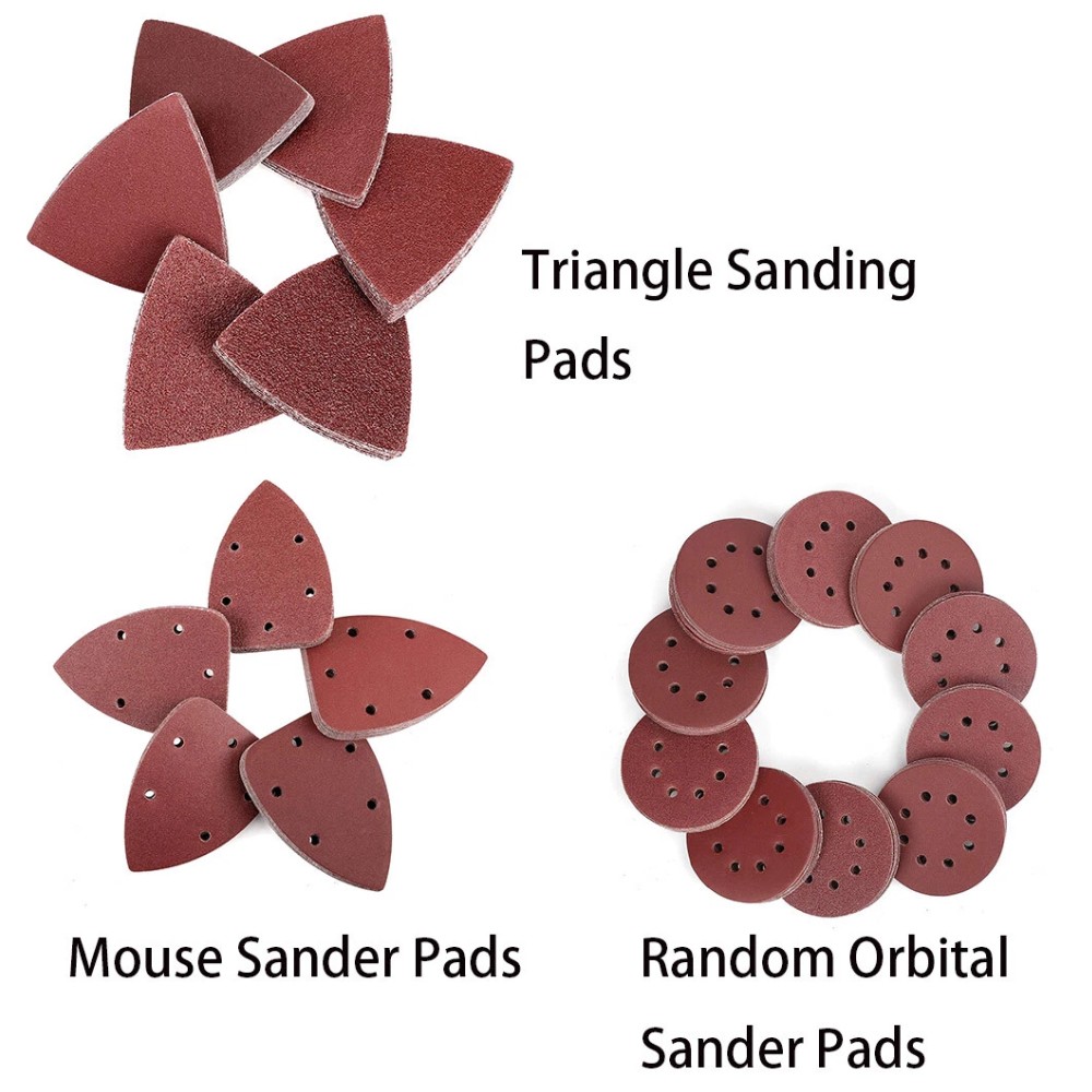 WORKPRO 150PC Mouse Sander Pad/150PC Triangle Sanding Pad/150PC Sanding Disc Set