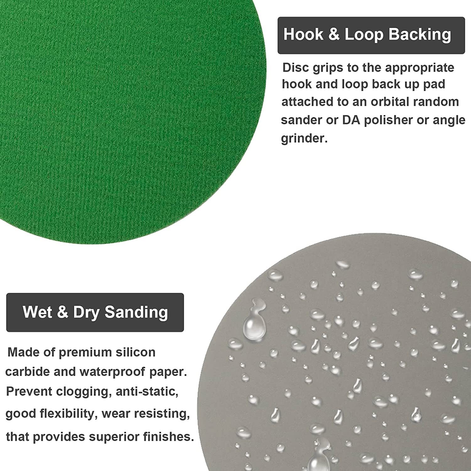 100PCS 6 inch Hook Loop Sanding Discs 1000 1500 2000 3000 5000 Wet Dry Sandpaper