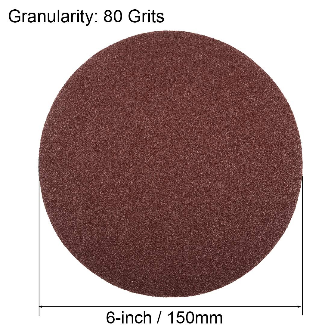 uxcell 6-inch PSA Sanding Discs,80 Grits Self Stick Adhesive 80 Grits, Random
