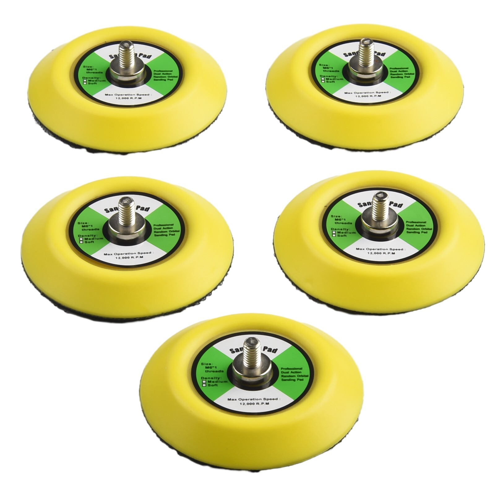 3 75mm & Sanding Polishing Backing Pad M6 Thread For Air Sander 5pc