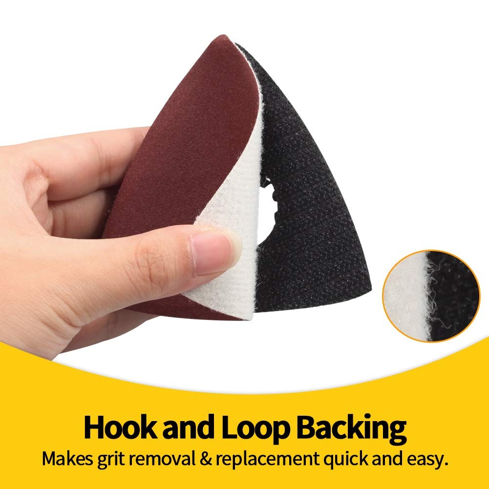 30PCS 240 Grit Triangle Sandpaper, 80mm Hook & Loop for Multi Tool