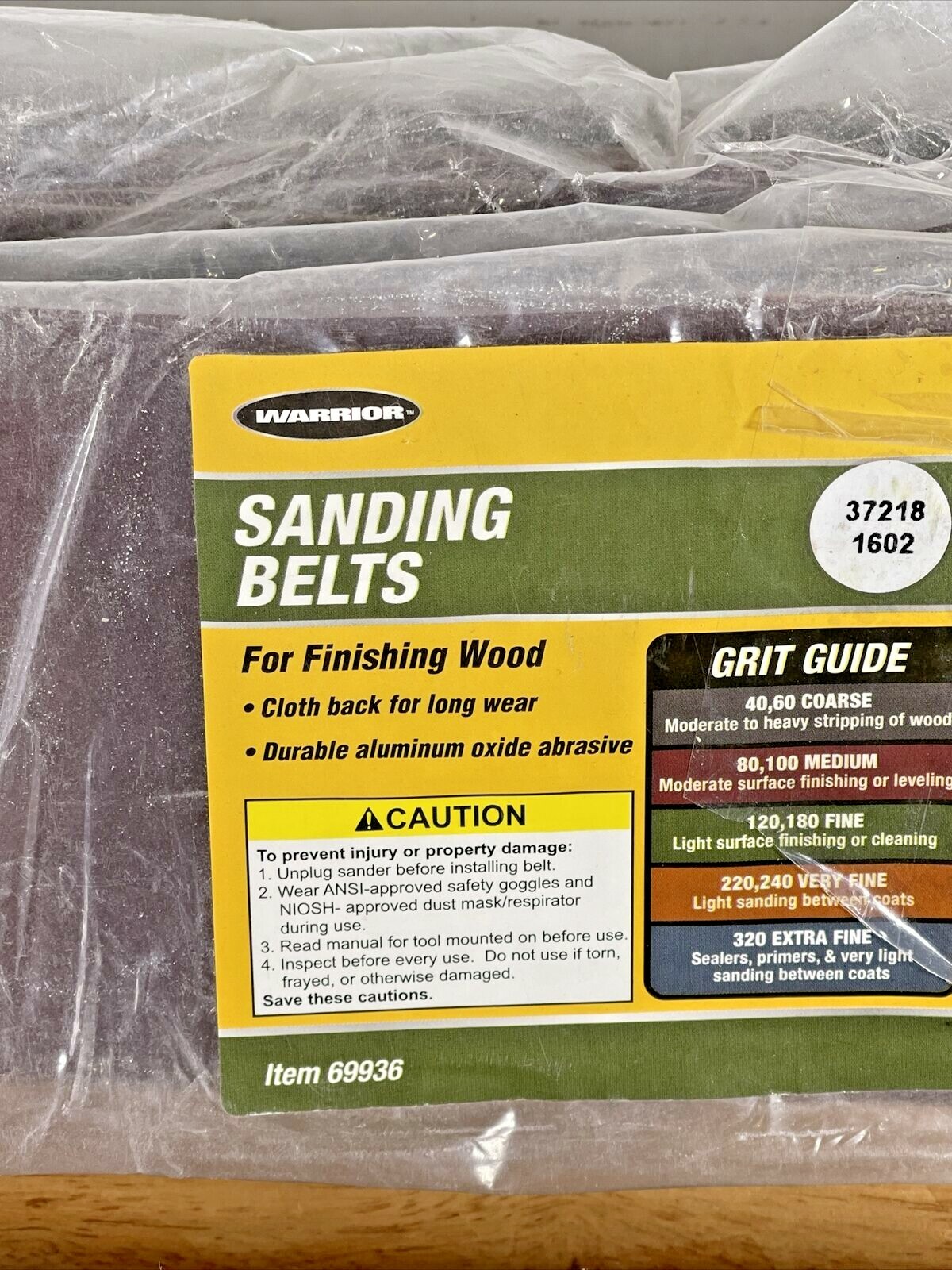 VTG NOS WARRIOR SANDING BELTS #69936 4″ X 36″ 120-GRIT 5PK +3 -8 TOTAL READ