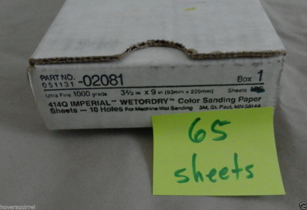 3M Imperial Wetordry, 65 sheets, 3 2/3″ x 9″, 1000 grade, -02081 (partial) hs