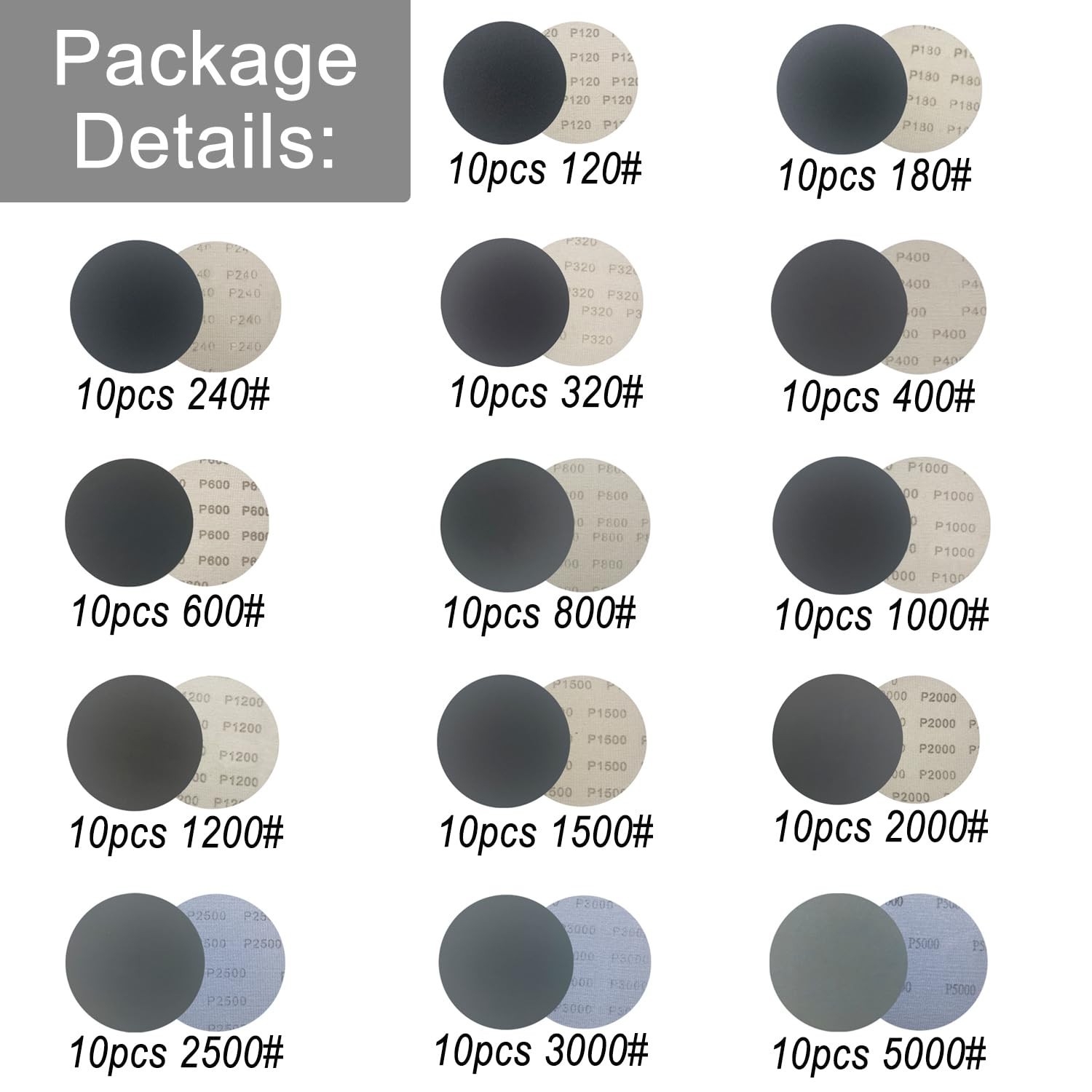 High-Quality 140 Pcs 3-Inch Sanding Discs for Fine Finishing & Polishing Tasks