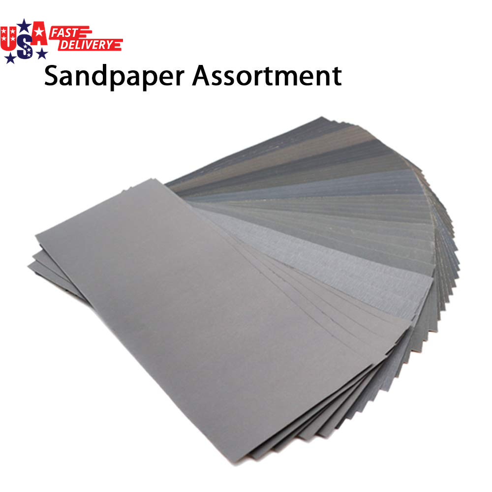 45Pcs Wet Dry Sandpaper, 400/600/ 800/1000/ 1200/1500/ 2000/2500/ 3000 Grit Asso