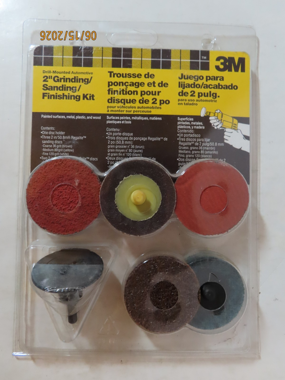 3M Drill Mounted Automotive 2″ Grinding/Sanding/Finishing Kit new NIP