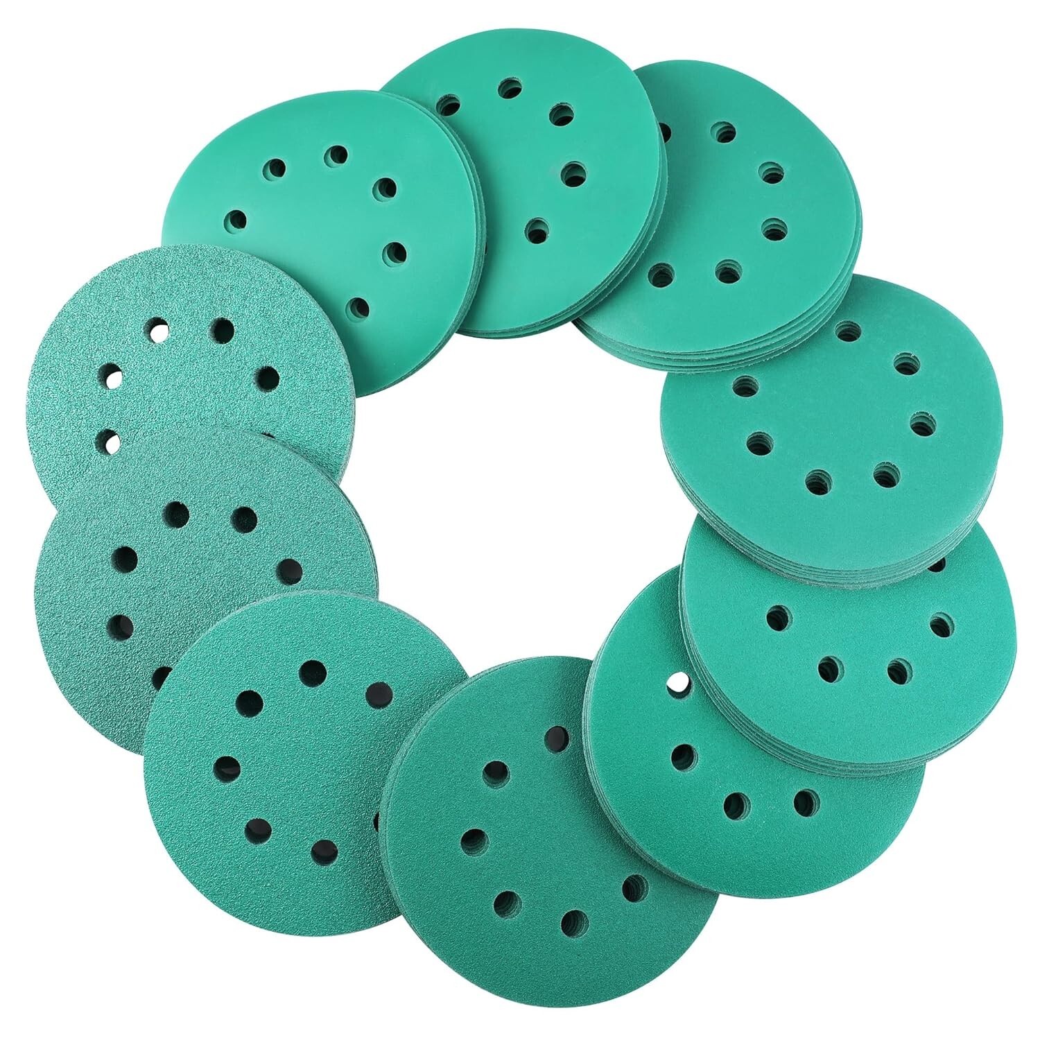 WORKPRO 150-piece Premium Sanding Discs Set 5″ 8-Hole Polyester Film Hook