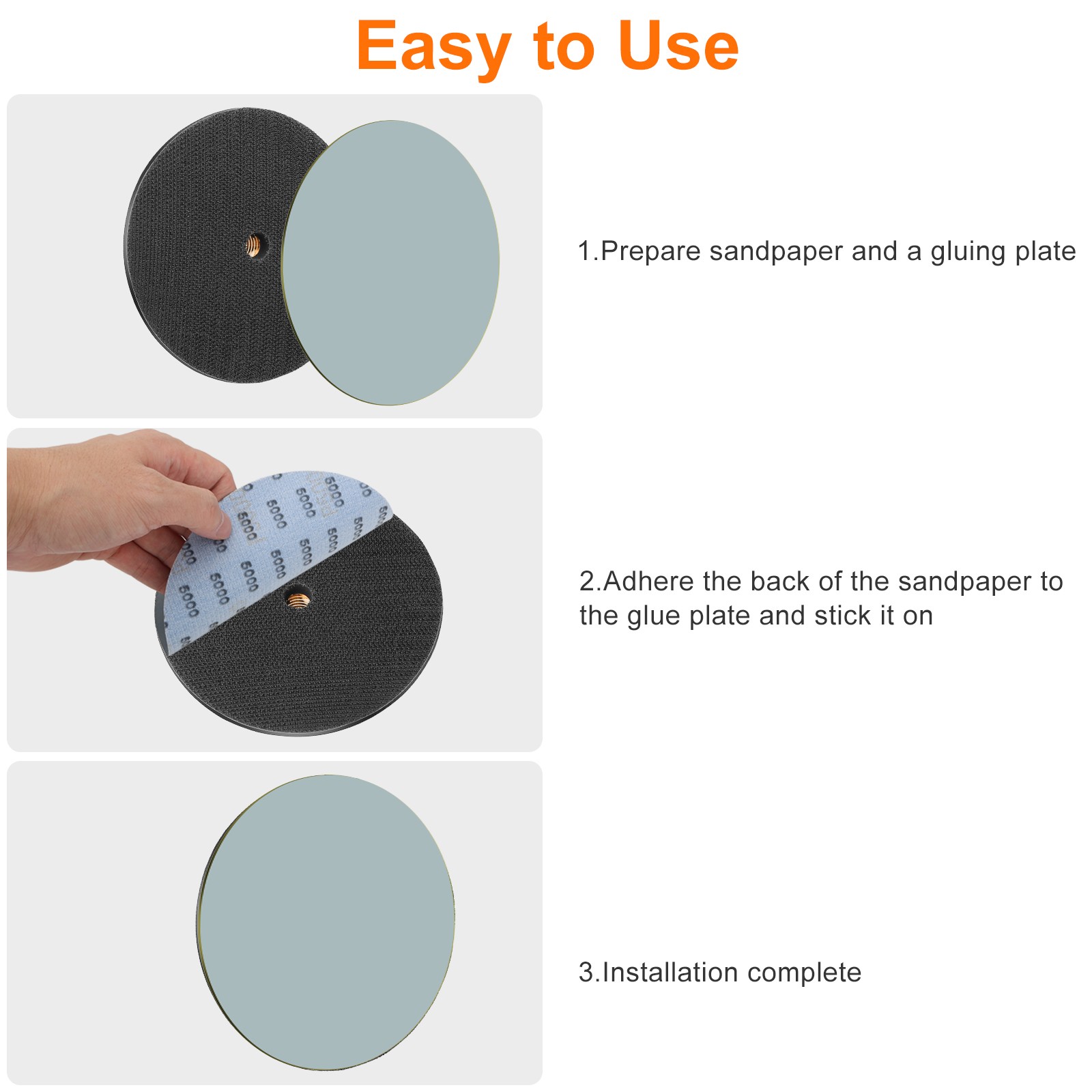 45PCS 6″ Hook & Loop Sandpaper 400-10000 Grit Sanding Disc for Orbital Sander