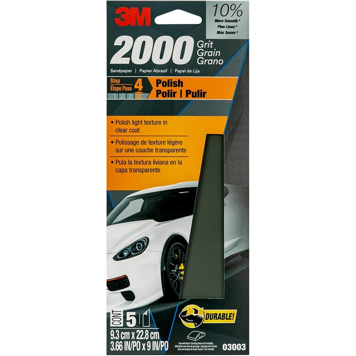 Wetordry Sandpaper 03006 Assorted Grits (1000 1500 2000 2500) 3 2/3 in x 9 in