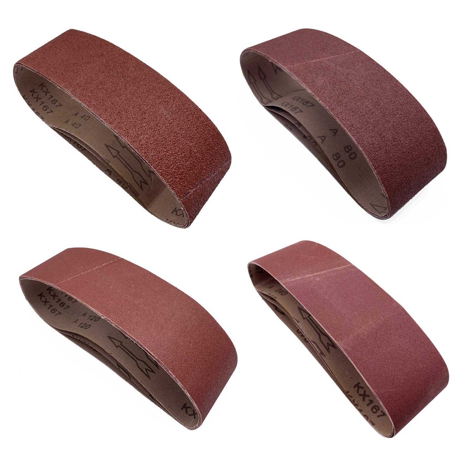 24 Pcs 4 x 21-Inch Sanding Belts for Belt Sander 4×21,6 Each of 40 80 120 240…