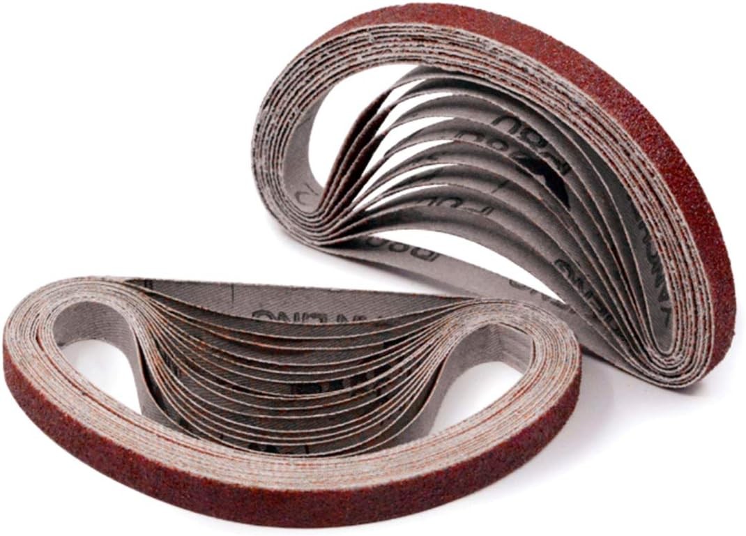 1/2 Inch x 18 Sanding Belts, 120 Grit Aluminum Oxide Sandpaper 1/2x18in