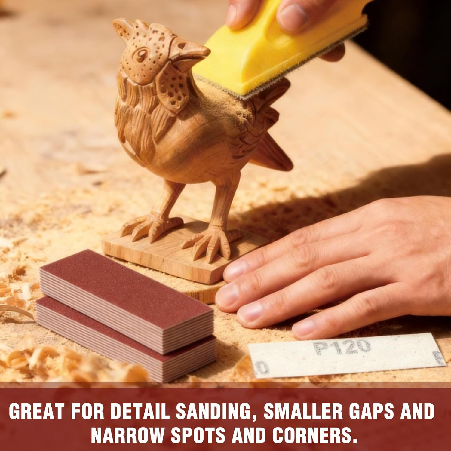 100Pcs Micro Detail Sander Paper Kit 3.5X1.2 Inch Hook and Loop Sandpaper Strips