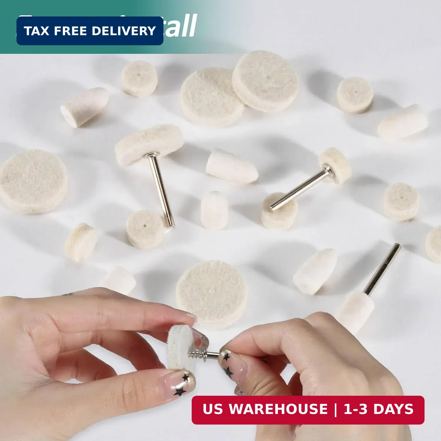 145Pcs Wool Felt Polishing Pad 1/8″ Shank For Wheels Kit For Dremel Rotary Tools