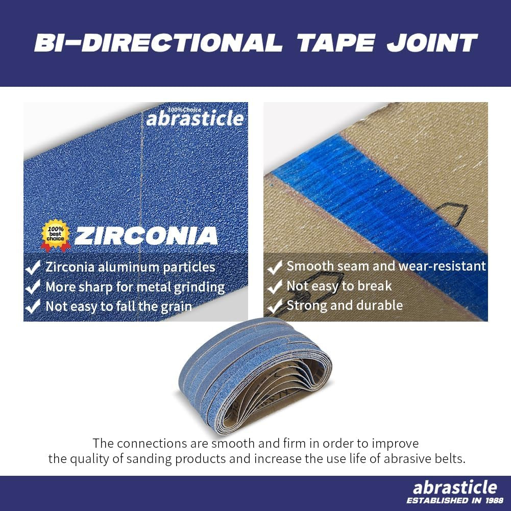 3/8″ X 13″ Zirconia Sanding Belts for Metal, 3/8 X 13 Inch Zirconia Metal Grindi