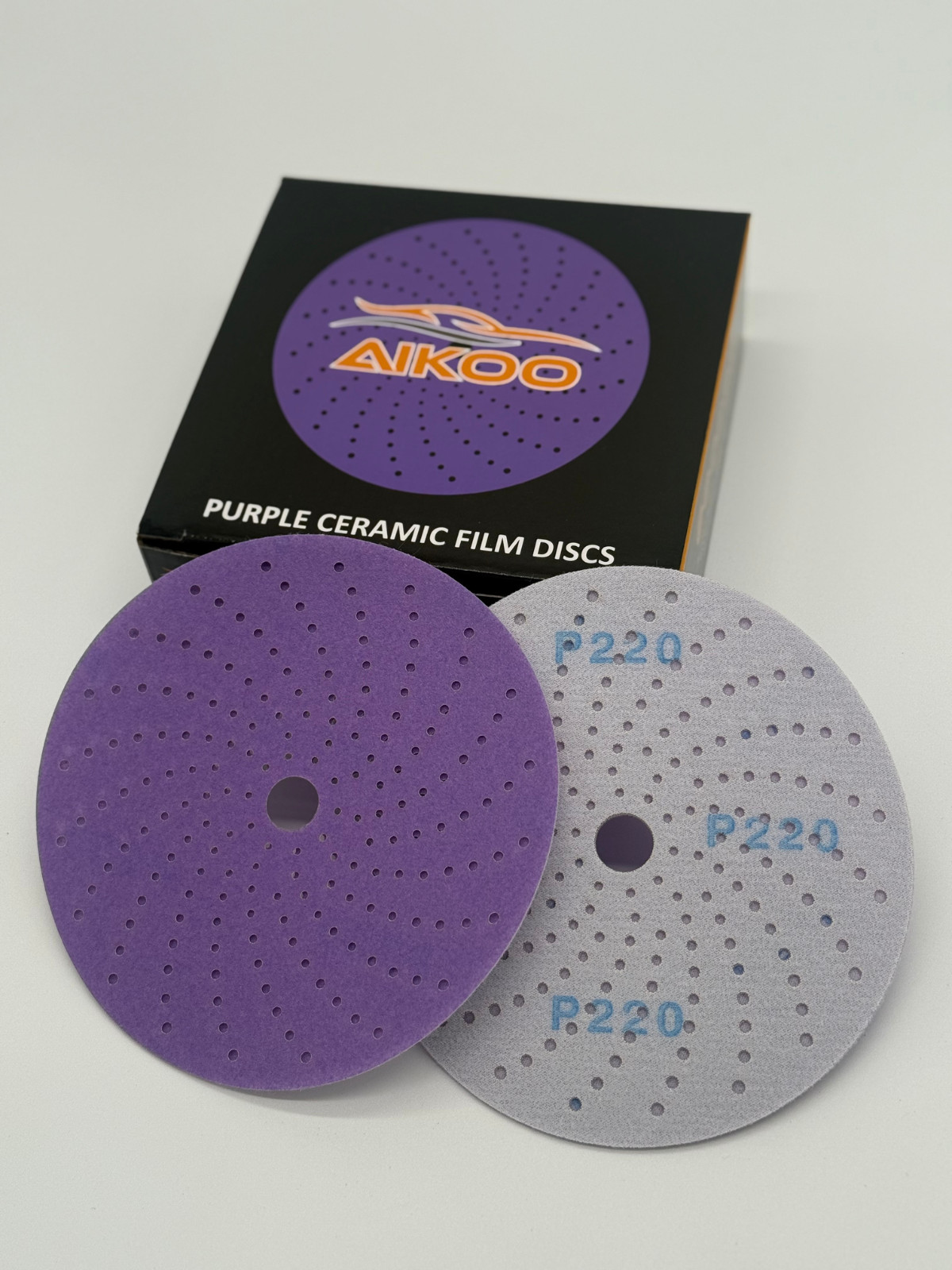 AIKOO 6″ Hook & Loop Ceramic Multi-hole Sanding Discs Orbital DA Sanders Paper