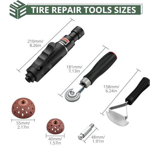 Air Tire Buffer Full Kit – 2500RPM Air Tire Grinder with Air Tire Buffer Kit