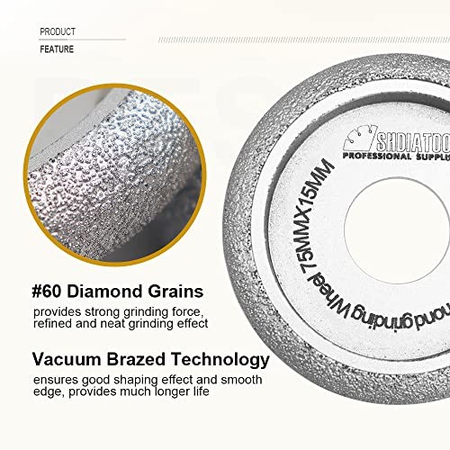 3 Inch Profile Hand Diamond Wheel Convex Curve Edge Grinding for Height 30mm 1