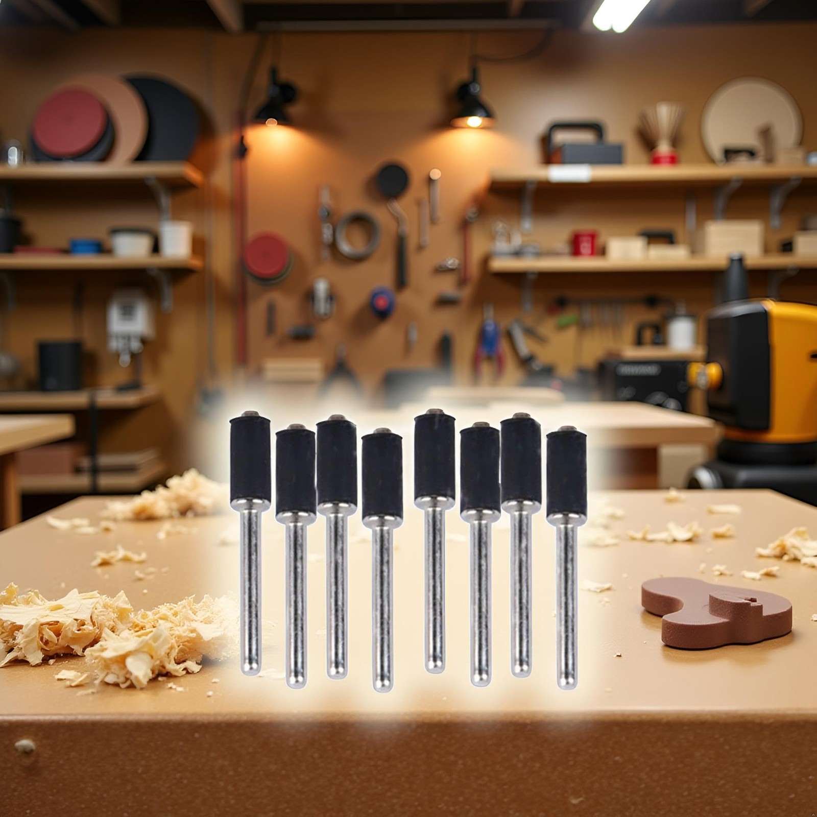 12 Pcs 1/4 Inch Rubber Mandrel Sand Drum Holder 1/8 Inch Shank for Dremel Rotary