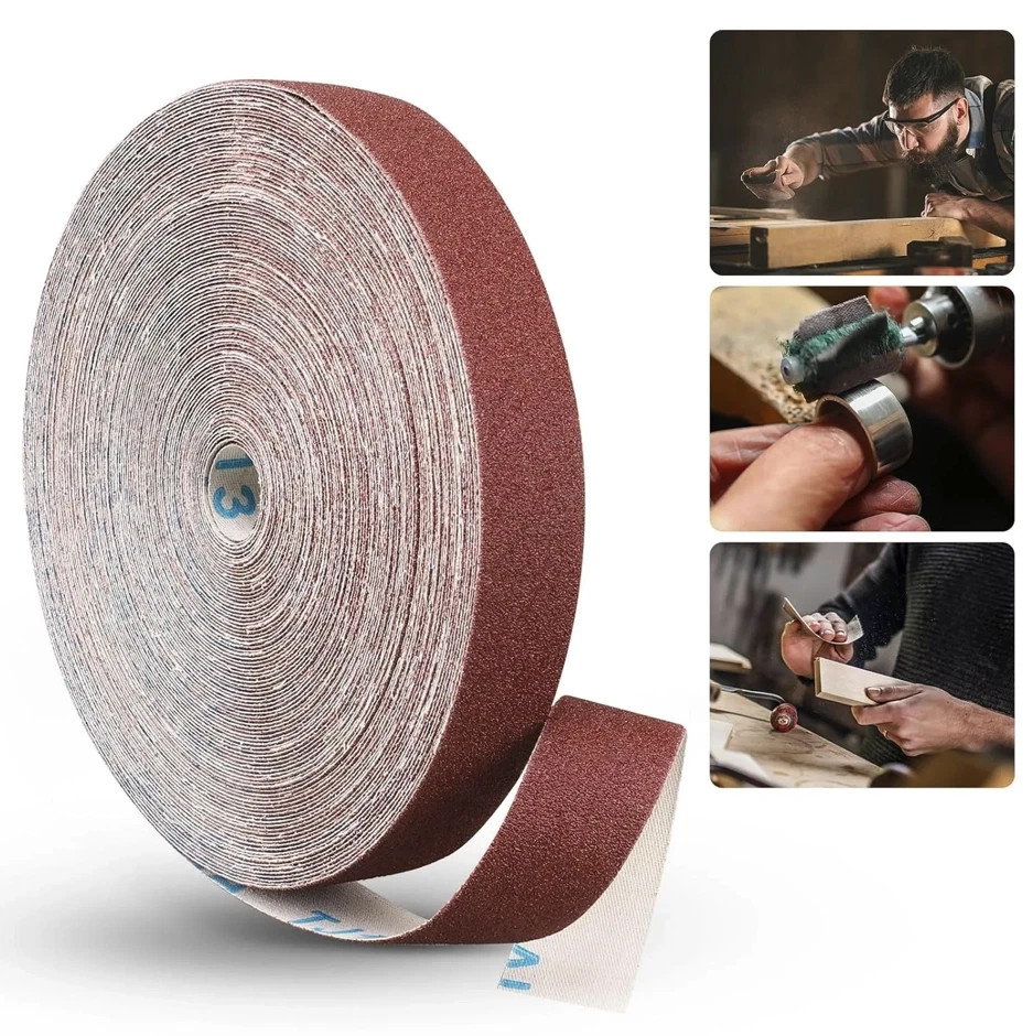 1pc 5M Emery Cloth Sandpaper Roll 1Inch Wood Metal Polishing Tape – NEW