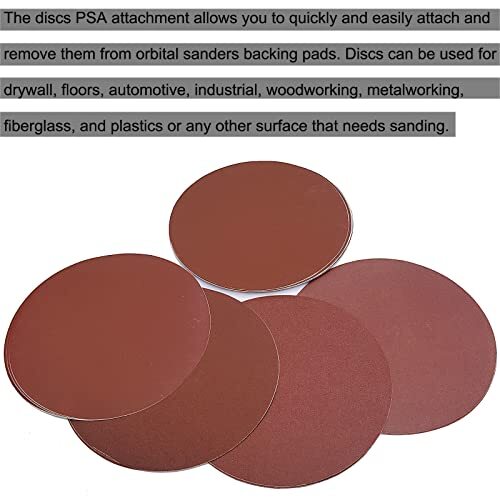 Sackorange 18 PCS 10″ PSA Sanding Discs Set – 80, 100, 120, 180, 240 400 Grit