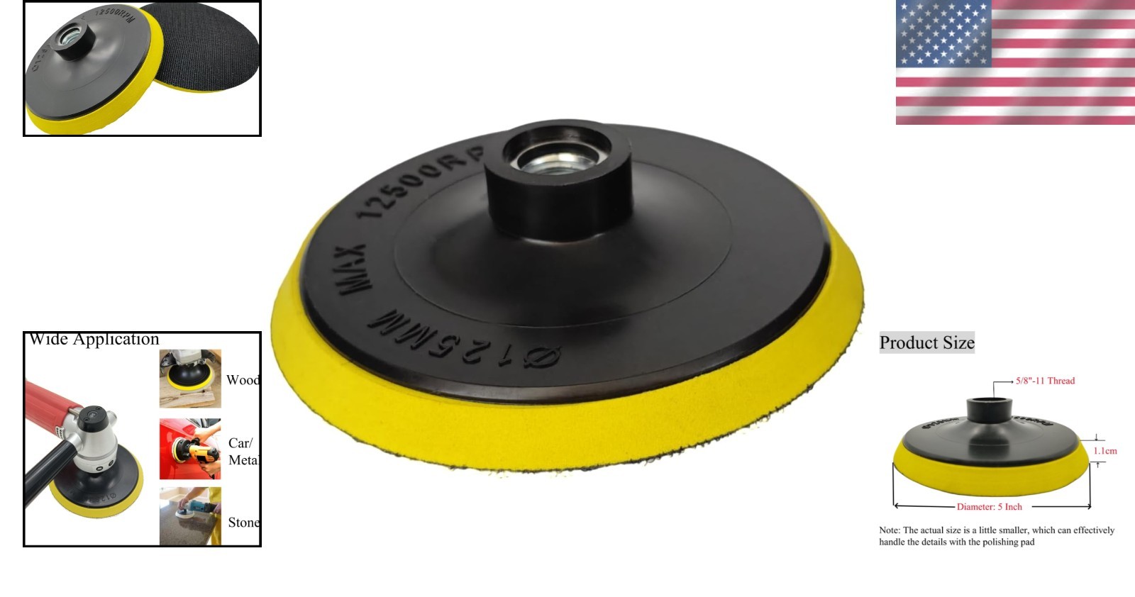 Effortless 5 Inch Hook and Loop Backing Pad – Perfect for Car, Wood, and More