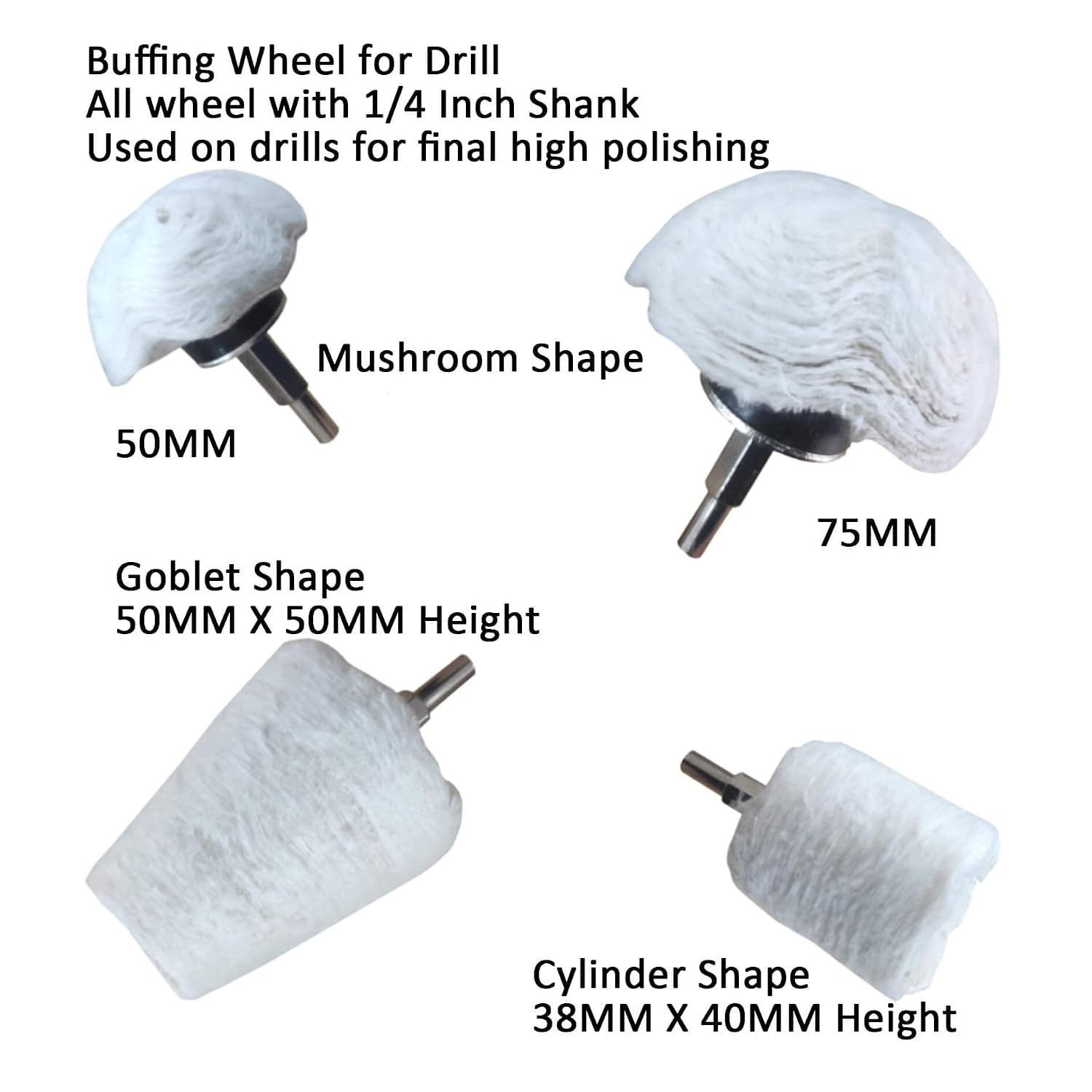 PURUI 13PCS Metal Buffing Polishing Wheel Kit for Drill Aluminum Brass Bronze