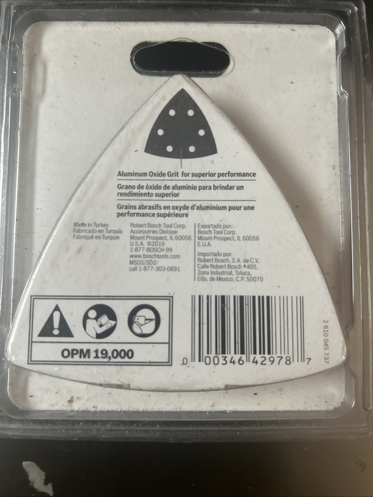 Bosch 3-3/4in. L X 3.75in. W 120Grit Aluminum Oxide Detail Sanding Triangle 25pc