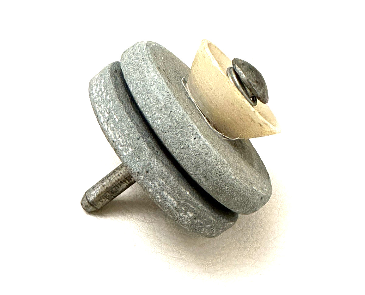 Vintage Grinding Stone Wheel Drill Attachment Set 2 Pc Sharpening Abrasive Tool